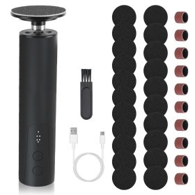1Set Electric Foot Callus Remover 2 In 1 Rechargeable Foot File Nail Grinder Dead Skin Pedicure Tool Machine With 2 Grinding Heads Total 30Pcs Replace
