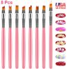 8PCS Nail Art Brush 3D Bloom Flower Painting Pen Set UV Gel Flower Drawing Manicure Nail Art Polish Brush For Professional Salon and Home DIY