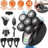 5 In 1 Electric Razor For Bald Men Rechargeable Cordless Head Beard Trimmer Shaver Kit IPX6 Waterproof Dry Wet Grooming Kit with 3 Combs