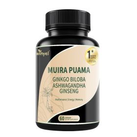 Muira Puama Ginseng Ashwagandha Ginkgo Tribulus  Herbal Supplements  Unleash Your Potential Through Our Pills  Dietary Supplements, Help Promote An Ac