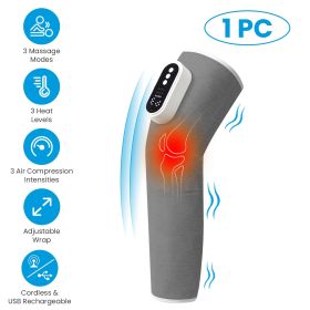 1PCS Cordless Leg Massager Air Compression Massager With Heat Thigh Knee Calf Massager With 3 Modes Adjustable Wrap For Pain Relief