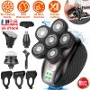 5 In 1 Electric Razor For Bald Men Rechargeable Cordless Head Beard Trimmer Shaver Kit IPX6 Waterproof Dry Wet Grooming Kit with 3 Combs