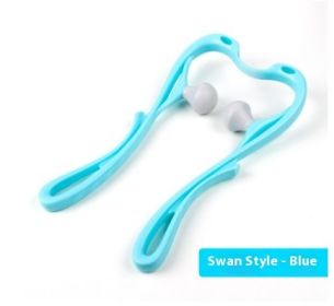 Multifunctional Manual Six-wheel Neck Massager Massage Relieve Roller Massage Tool (Option: Swan Blue)