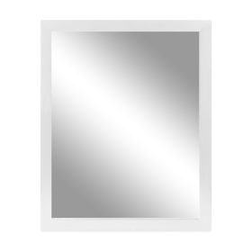 Wall Mount Mirror 11.8x15.7Inch Wood-Like Frame Rectangle Modern Hanging Mirror for Bathroom Bedroom Living Room (Option: White_30_40CM)