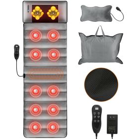 Full Body Electric Massage Mat with Heat Vibration Massage Pad Cushion Back Massage Mattress Chair Pad with Neck Massage Pillow with 10 Vibration Moto (Option: MassageMat)