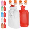 2L Hot Water Bottle w/ Plush Cover Classic Natural Rubber Hot Water Bag Feet Warmer For Pain Relief Hot Compress Heat Therapy Warm Neck Shoulders