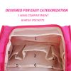 Travel Makeup Bags Portable Cosmetics Organizer Bag w/Hang Hook Handstrap Waterproof Toiletry Wash Bag for Women