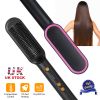 Hair Straightener Brush Electric Hair Straightener Comb Hot Comb for Women Hot Comb with 5 Heating Levels Wide Voltage Range Black