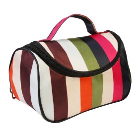 Travel Makeup Bag Portable Cosmetic Organizer with Cosmetic Mirror Waterproof Toiletry Wash Bag for Women (Option: Rainbow)
