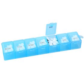 Weekly Pill Organizer 7 Day Pill Planner BPA Free Pill Box Case with 7 Compartments for Vitamins Medication Supplements (Option: Blue)