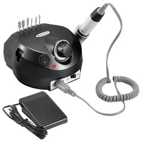 Acrylic Nail Drill Machine 25000RPM Electric Handpiece Glazing w/6 Bits Cuticle Grinder Manicure Pedicure Polishing File Kit for Nail Art (Option: UK)