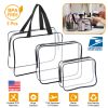 3Pcs Clear Travel Bags Waterproof Cosmetic Makeup Lotion Toiletry Wash Handbags Transparent Holder Pouch Kits For Swimming Travel Hotel