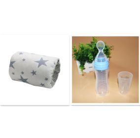 Adjustable Baby Cotton Nursing Arm Pillow Breastfeeding Washable Baby Infant Nursing Breastfeeding Pillow Cushion Arm Pad (Option: Grey star set-25X23CM)