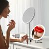 30X Magnifying Mirror With Light 3 Colors Dimmable Brightness Included Tweezer Scissor Travel Magnifying Makeup Mirror with Suction Cup 360° Adjusta