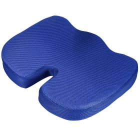Seat Cushion Coccyx Orthopedic Memory Foam Cushion Tailbone Hip Support Chair Pillow for Office Car Seat (Option: LBlue)