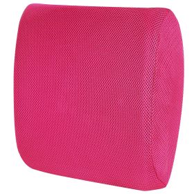 Lumbar Support Pillow Memory Foam Back Cushion with 3D Mesh Cover for Car Office Chair (Option: HPink)