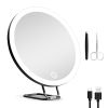30X Magnifying Mirror With Light 3 Colors Dimmable Brightness Included Tweezer Scissor Travel Magnifying Makeup Mirror with Suction Cup 360° Adjusta