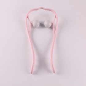 Multifunctional Manual Six-wheel Neck Massager Massage Relieve Roller Massage Tool (Option: Light neck pink)