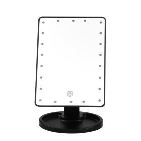 22 LED Lights Rechargeable Cosmetic Mirror 180° Rotation Makeup Mirror Touch Control Dimmable Vanity Mirror (Option: Black)