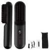 Cordless Negative Ion Hair Straightener Brush Rechargeable Mini Styling Comb with 12 Heating Levels Anti-scald 30S Preheating 30Mins Auto Sleep LCD Di
