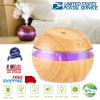 290ml Cool Mist Humidifier Ultrasonic Aroma Essential Oil Diffuser Wood Grain w/LED Light for Office Home Room Vehicle Study Yoga Spa
