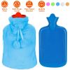 2L Hot Water Bottle w/ Plush Cover Classic Natural Rubber Hot Water Bag Feet Warmer For Pain Relief Hot Compress Heat Therapy Warm Neck Shoulders